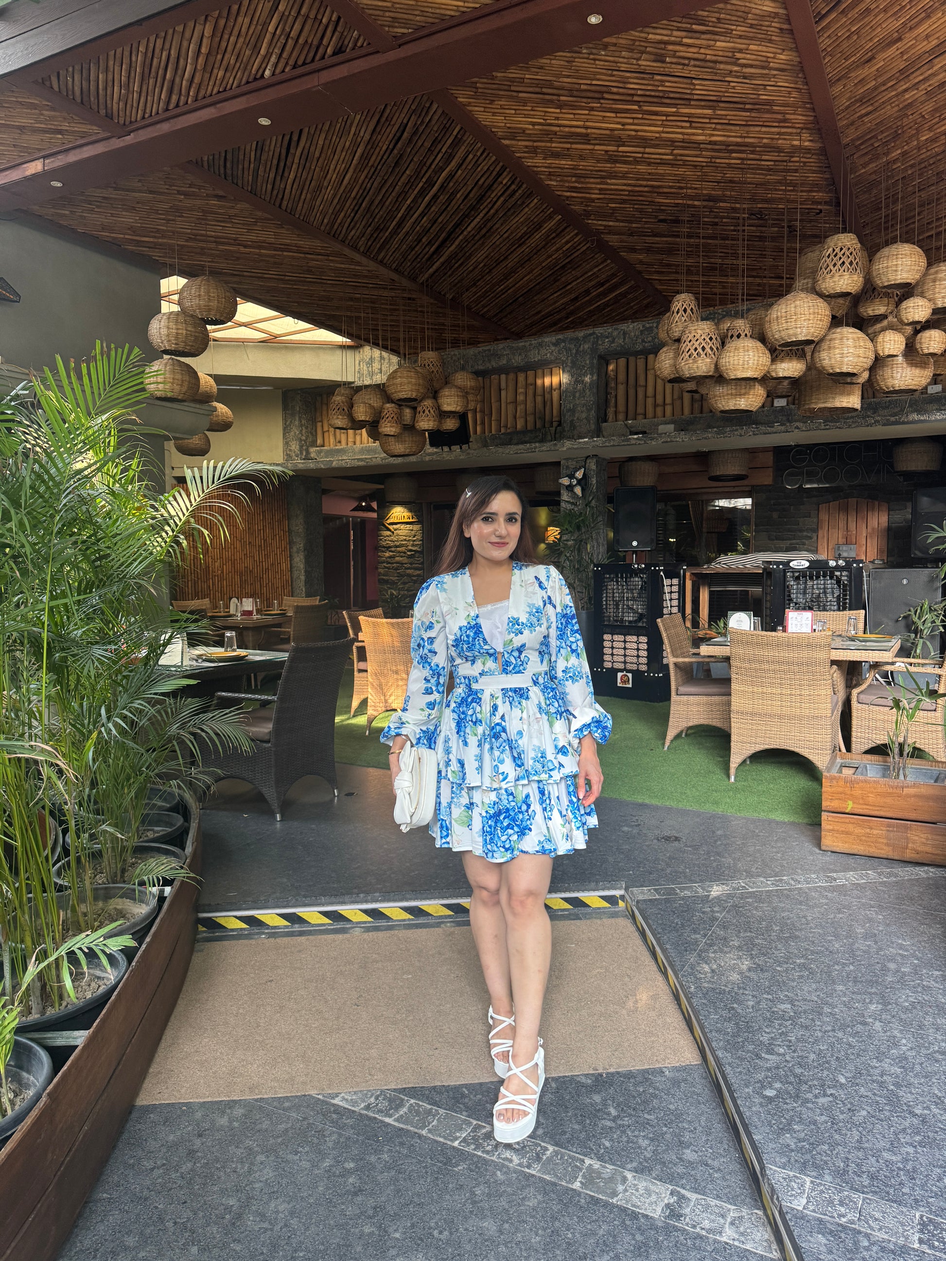 Blue floral dress