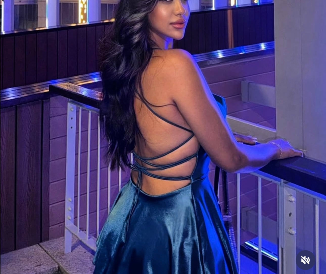 Blue mini dress